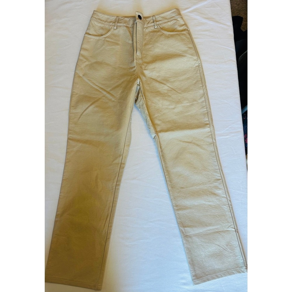 Lane201 Women's Faux Leather Mid-Rise Straight Leg Size M‎